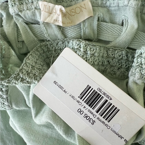 New Ulla Johnson Corianne Dress Linen Tiered Cerulean NWT Womens 14 - Picture 7 of 8